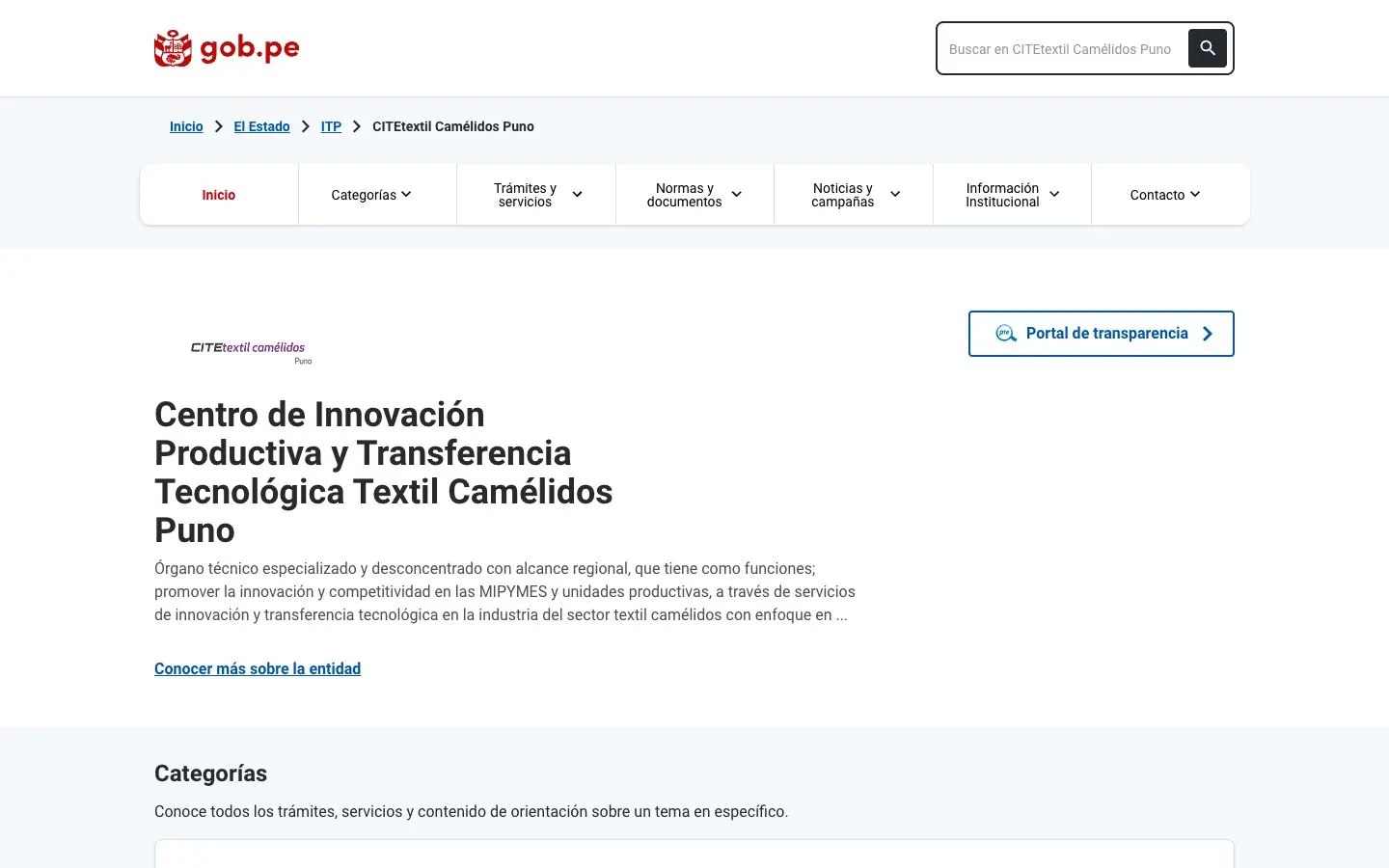 Le site de CITEtextil Camélidos Puno