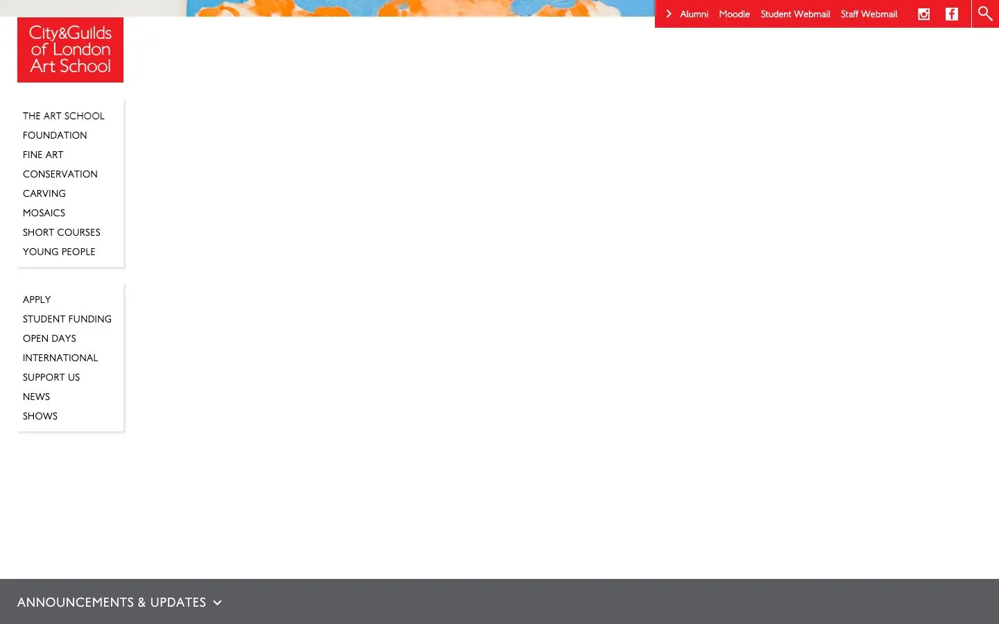 The website of City & Guilds of London Art School