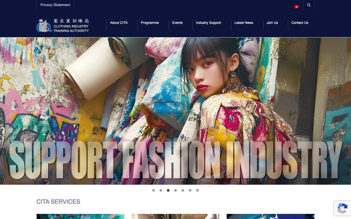 Die Website von Clothing Industry Training Authority (CITA)