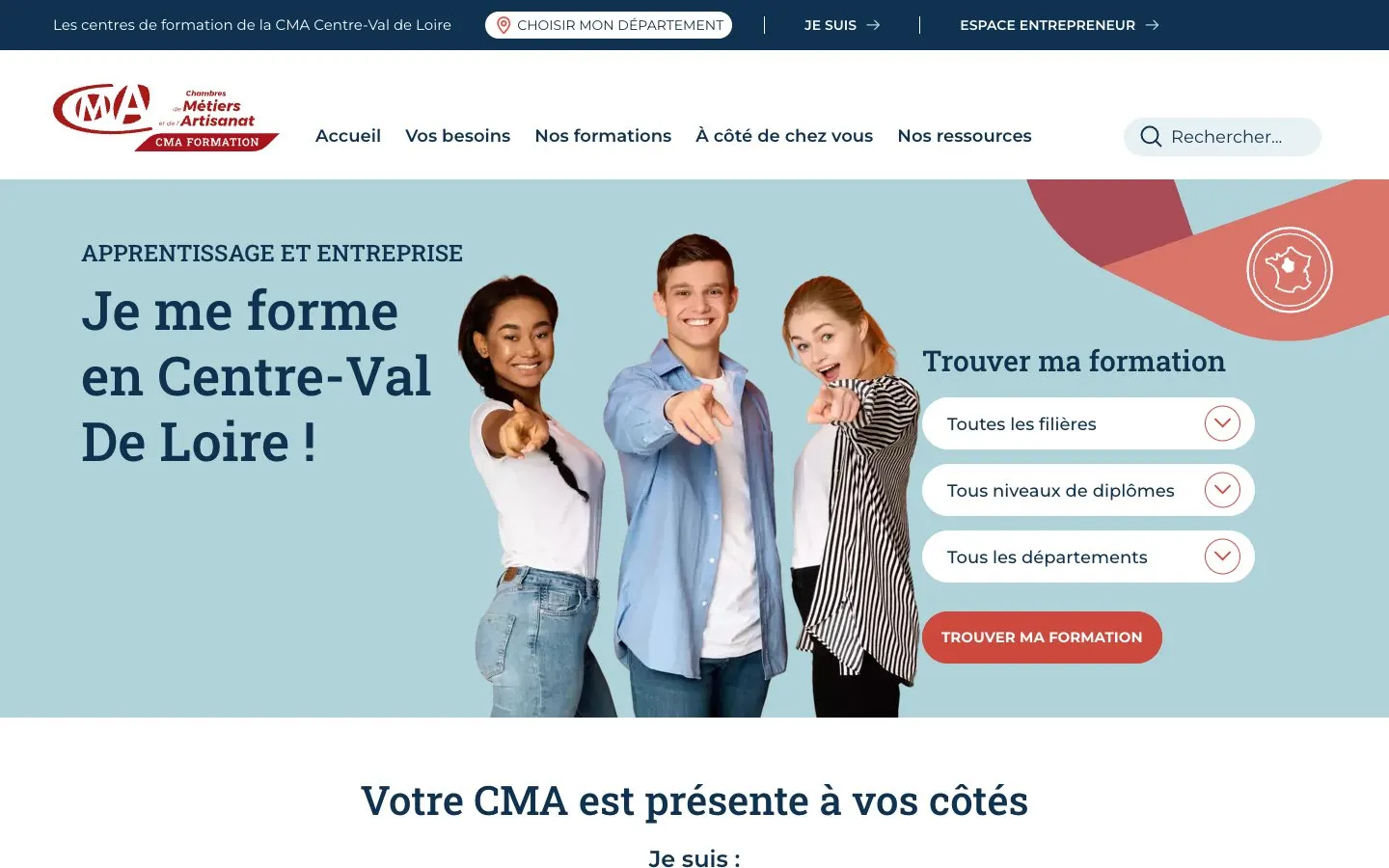 الموقع الإلكتروني لـ CMA Formation Joué-lès-Tours