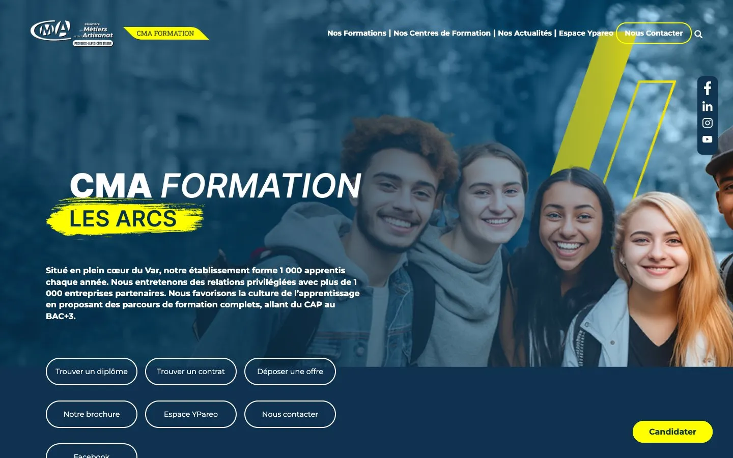 The website of CMA Formation – Les Arcs