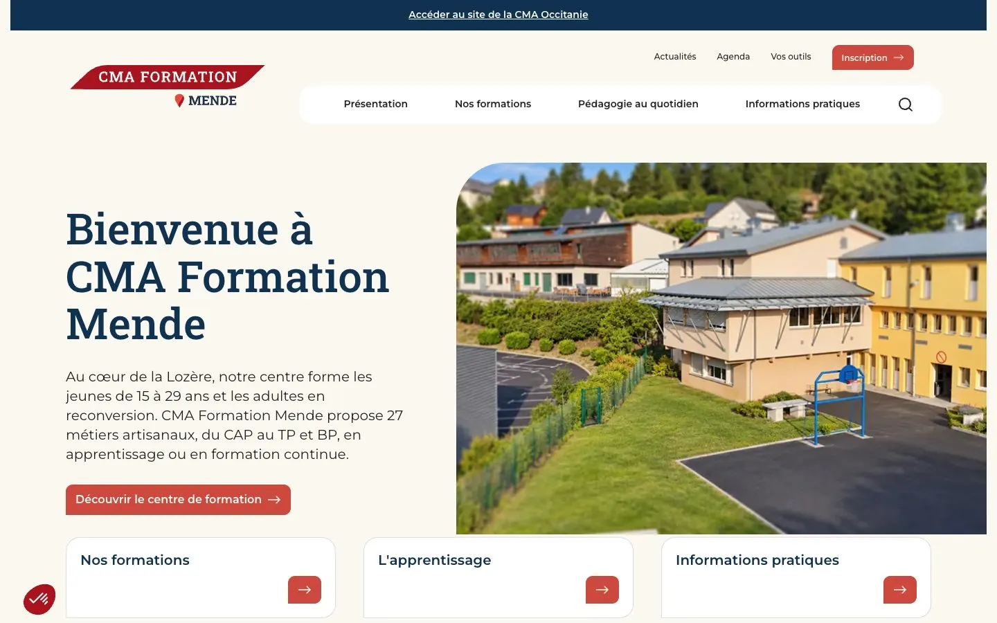 The website of CMA Formation Mende