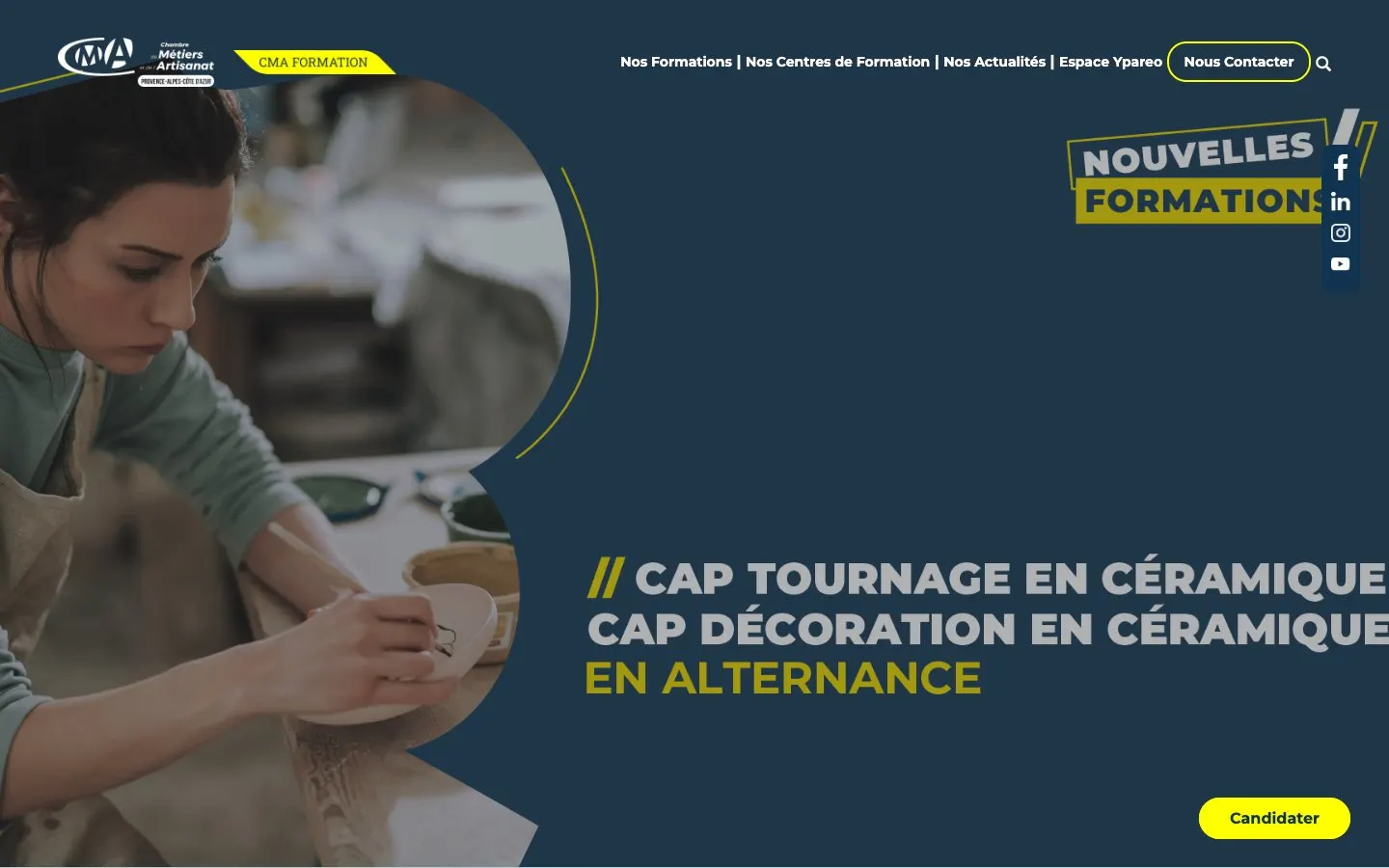 الموقع الإلكتروني لـ CMA Formation – site de Vallauris