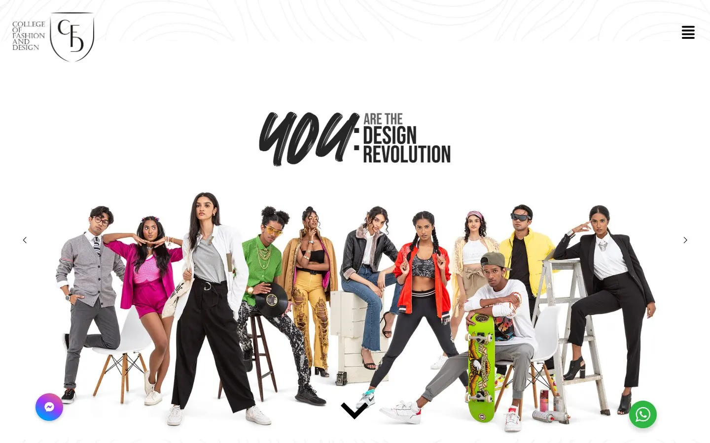 The website of College of Fashion & Design