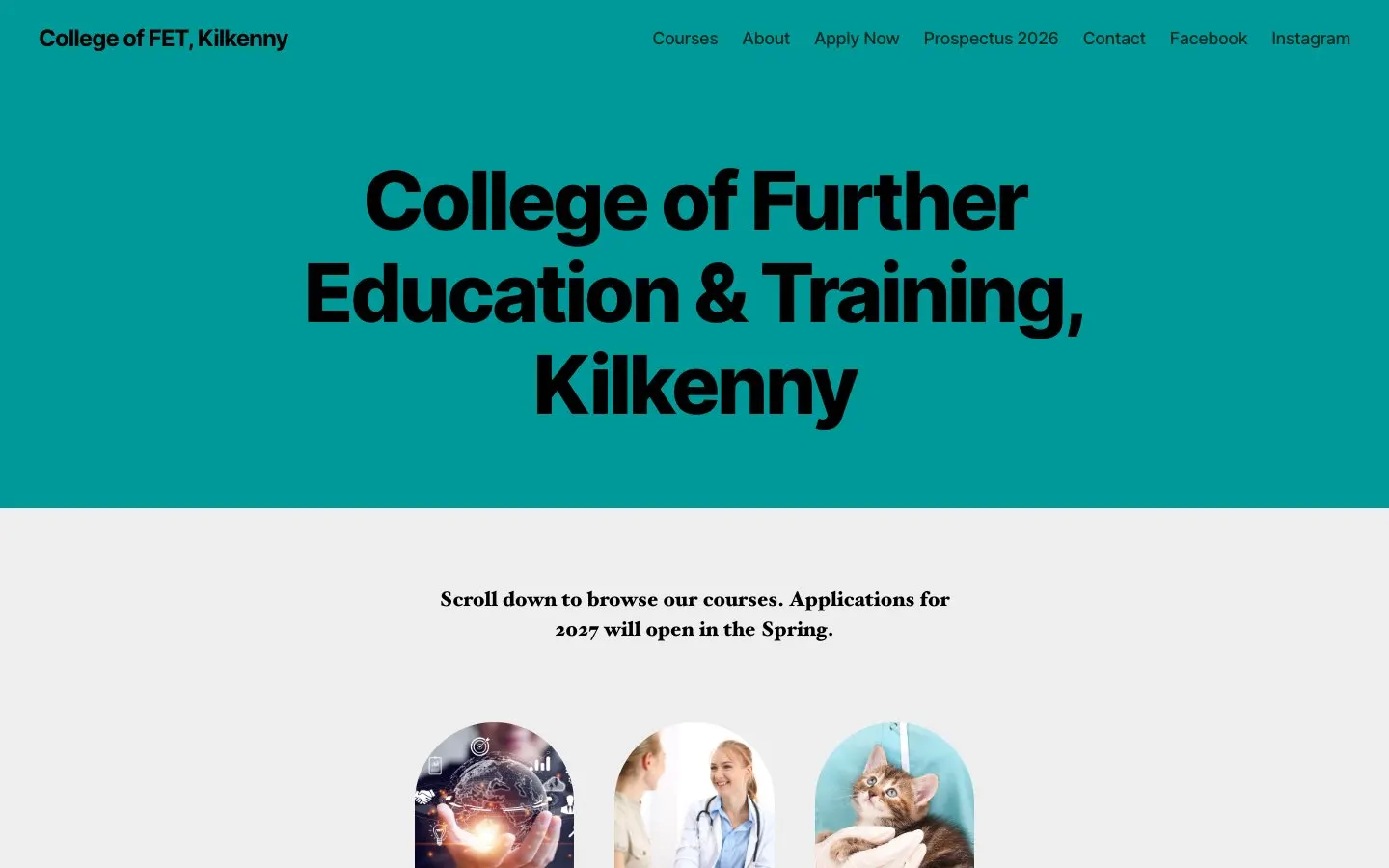 The website of College of FET Kilkenny