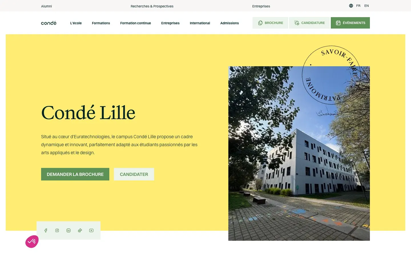 Condé Lille 的网站
