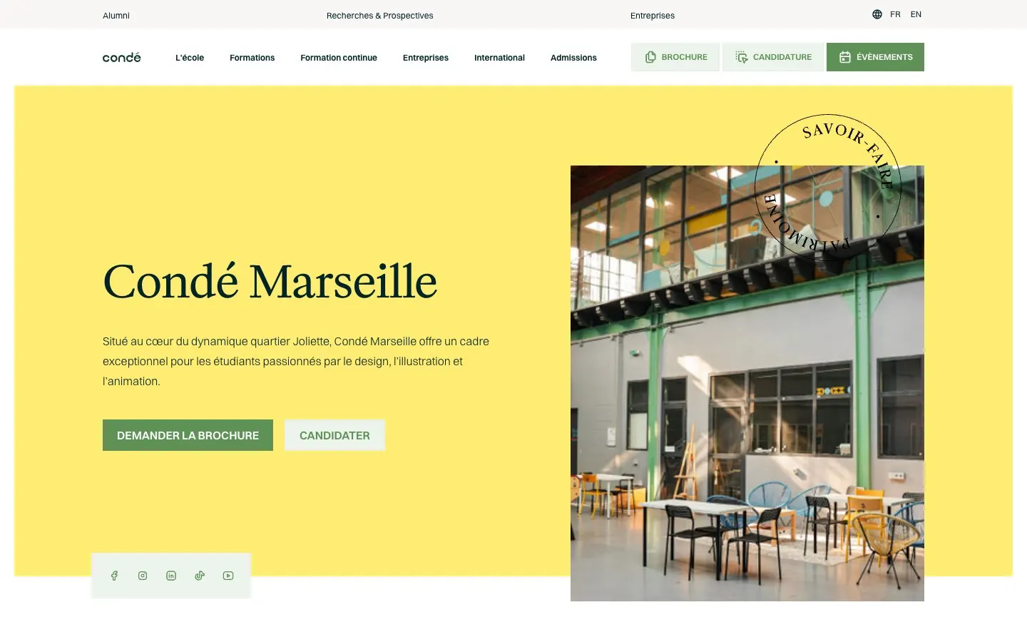 The website of Condé Marseille