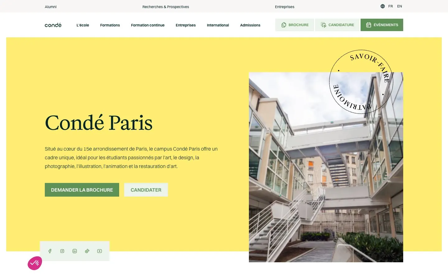 Сайт школы Condé Paris