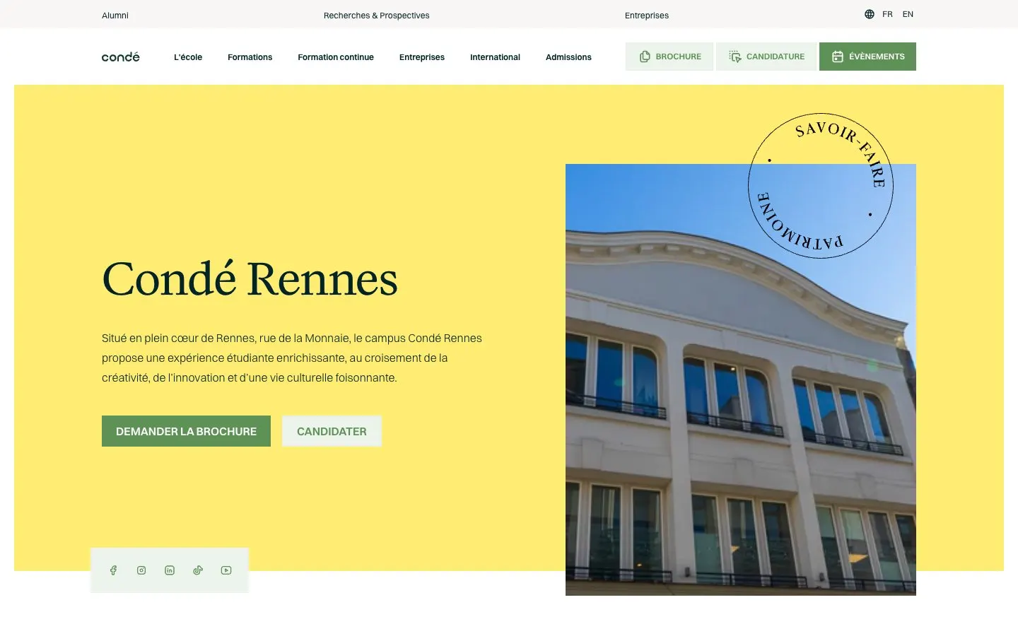 الموقع الإلكتروني لـ Condé Rennes