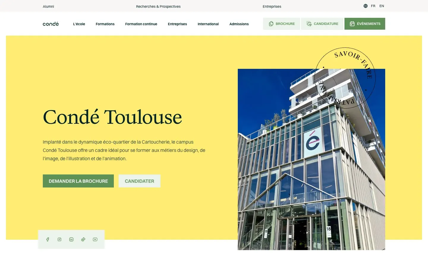 Сайт школы Condé Toulouse