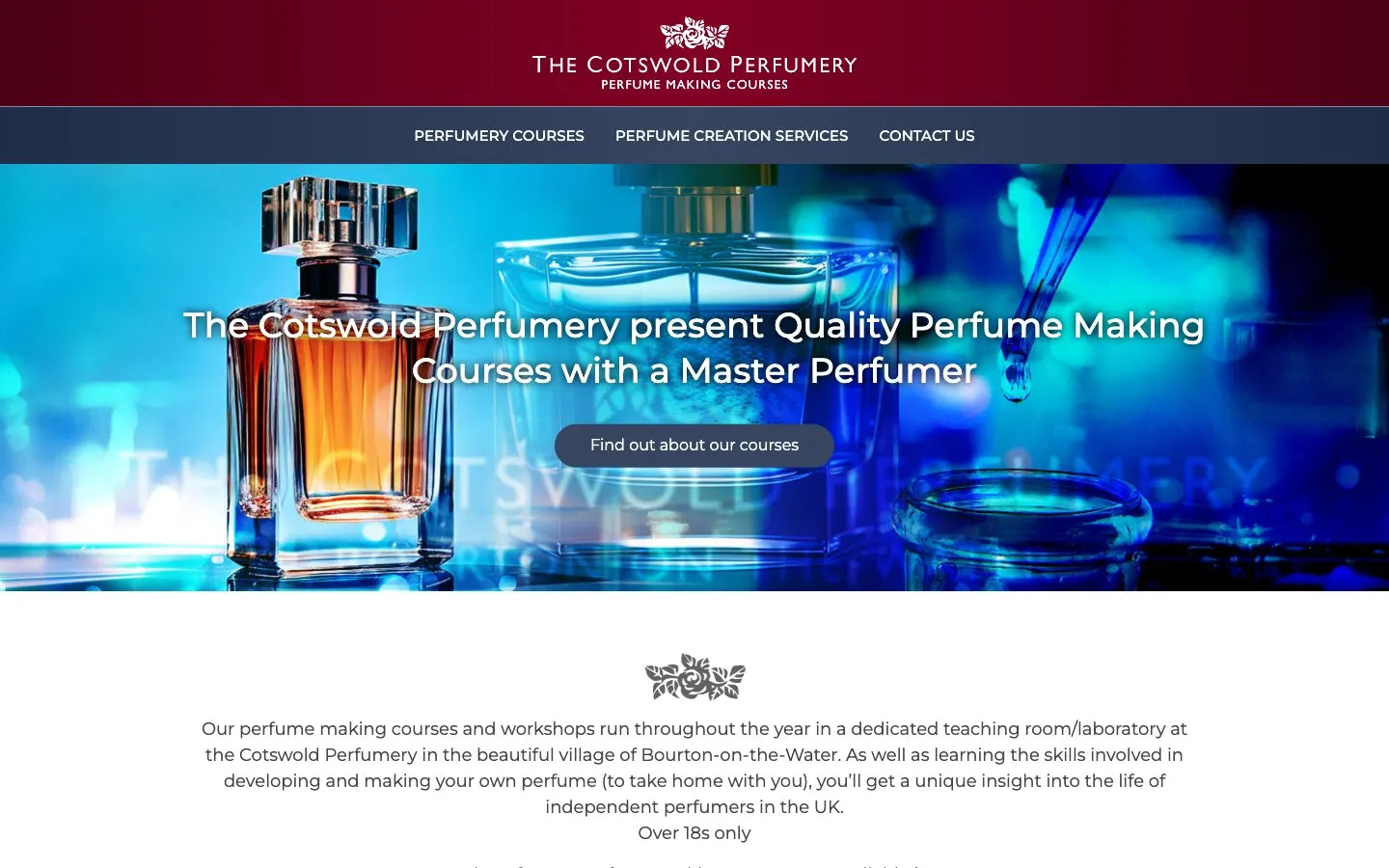 The website of Cotswold Perfumery