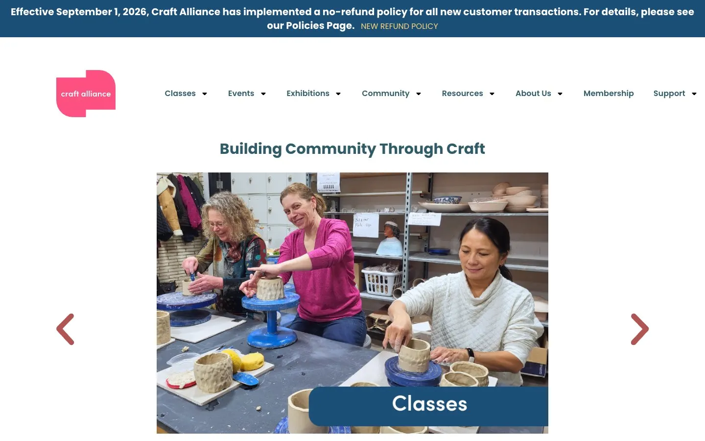 Сайт школы Craft Alliance