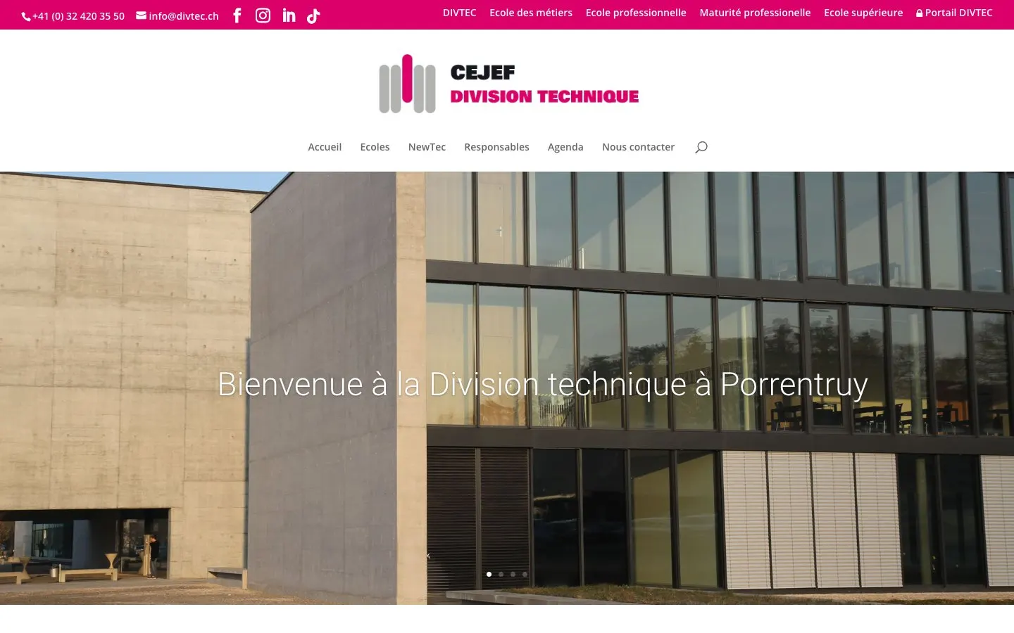 Il sito di DIV.TEC – Division technique du CEJEF
