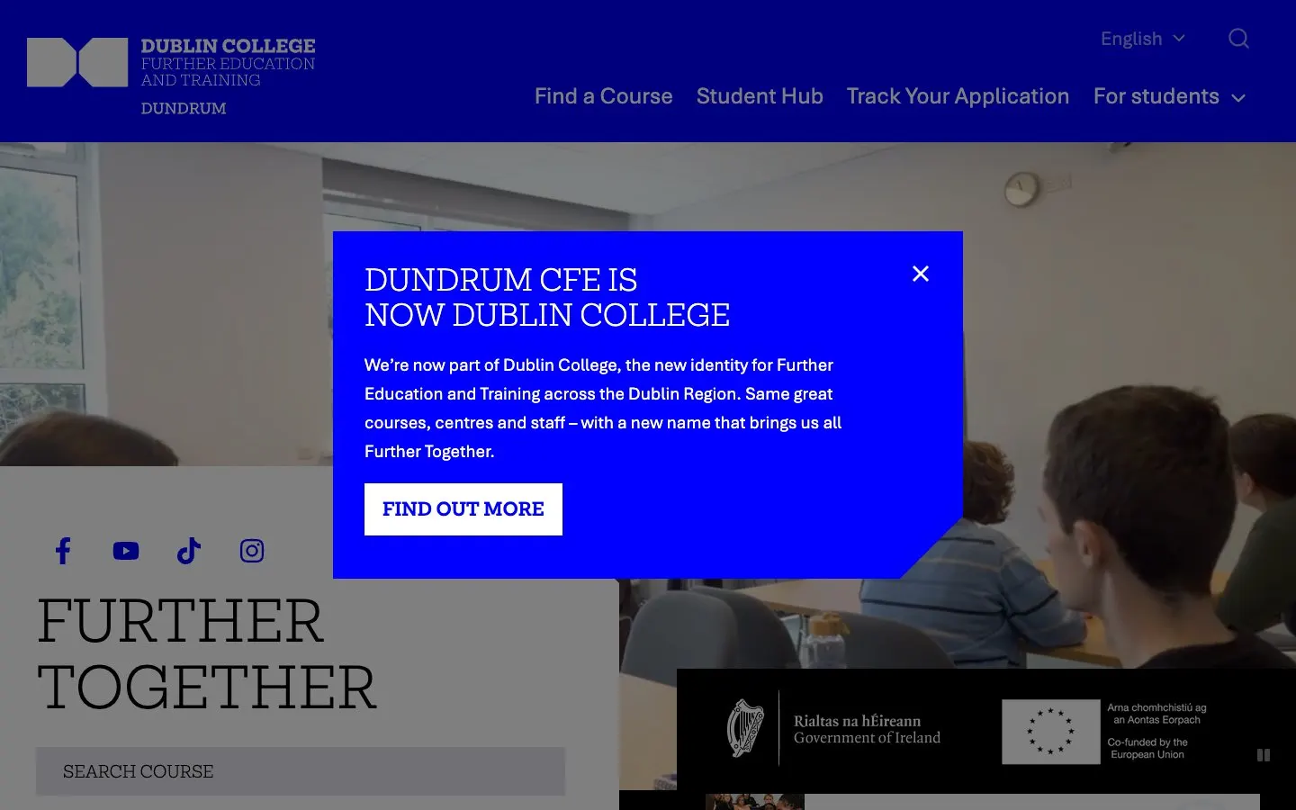 The website of Dundrum College of Further Education