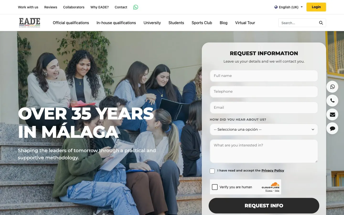 El sitio web de EADE Málaga