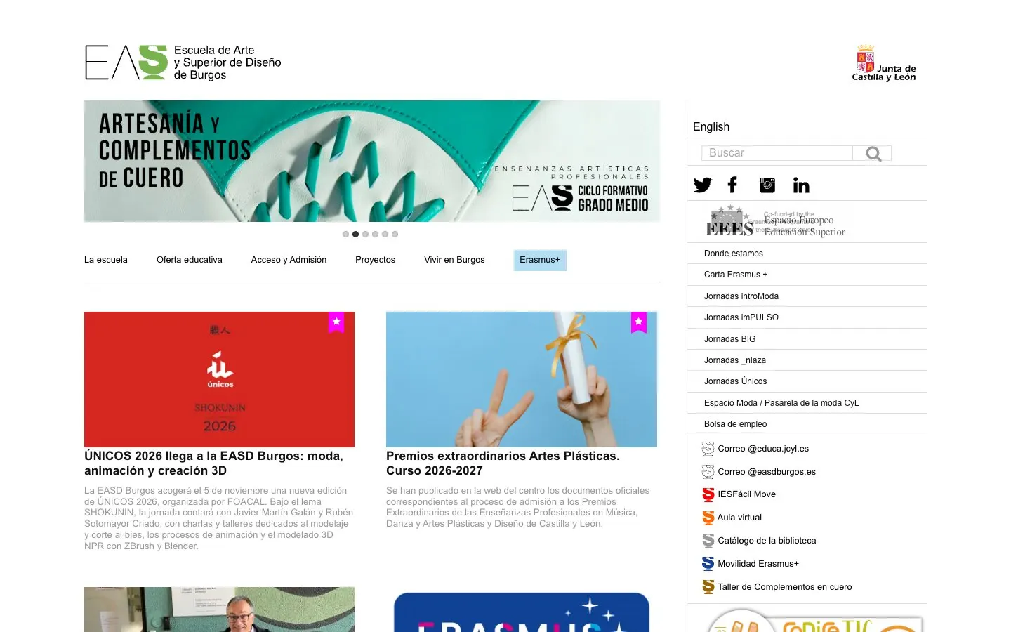 Die Website von EASD Burgos
