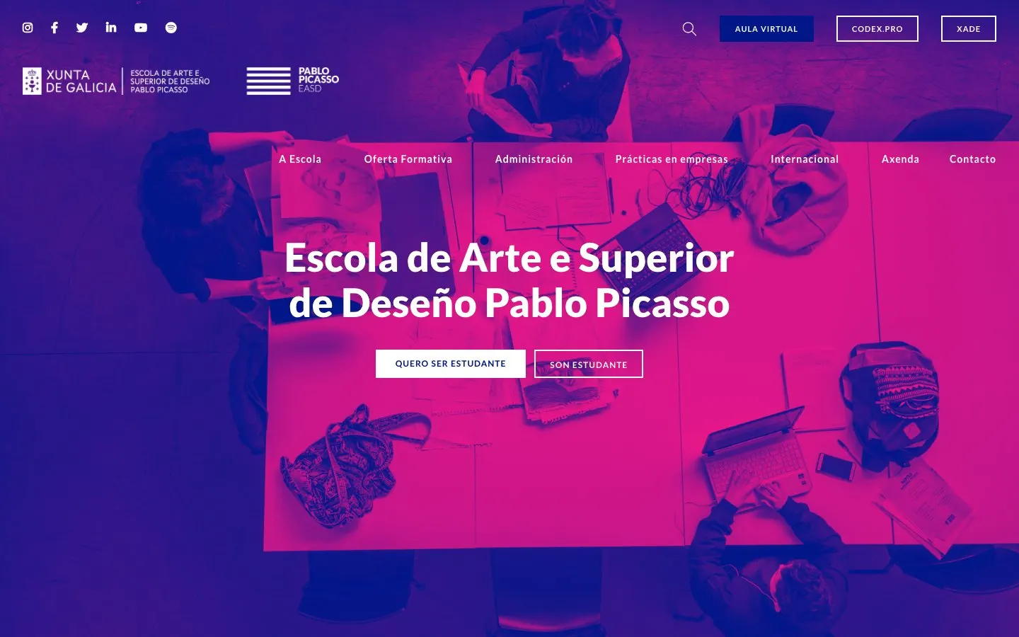 Сайт школы EASD Pablo Picasso