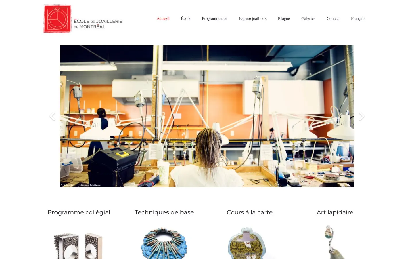 Le site de École de joaillerie de Montréal (ÉJM)