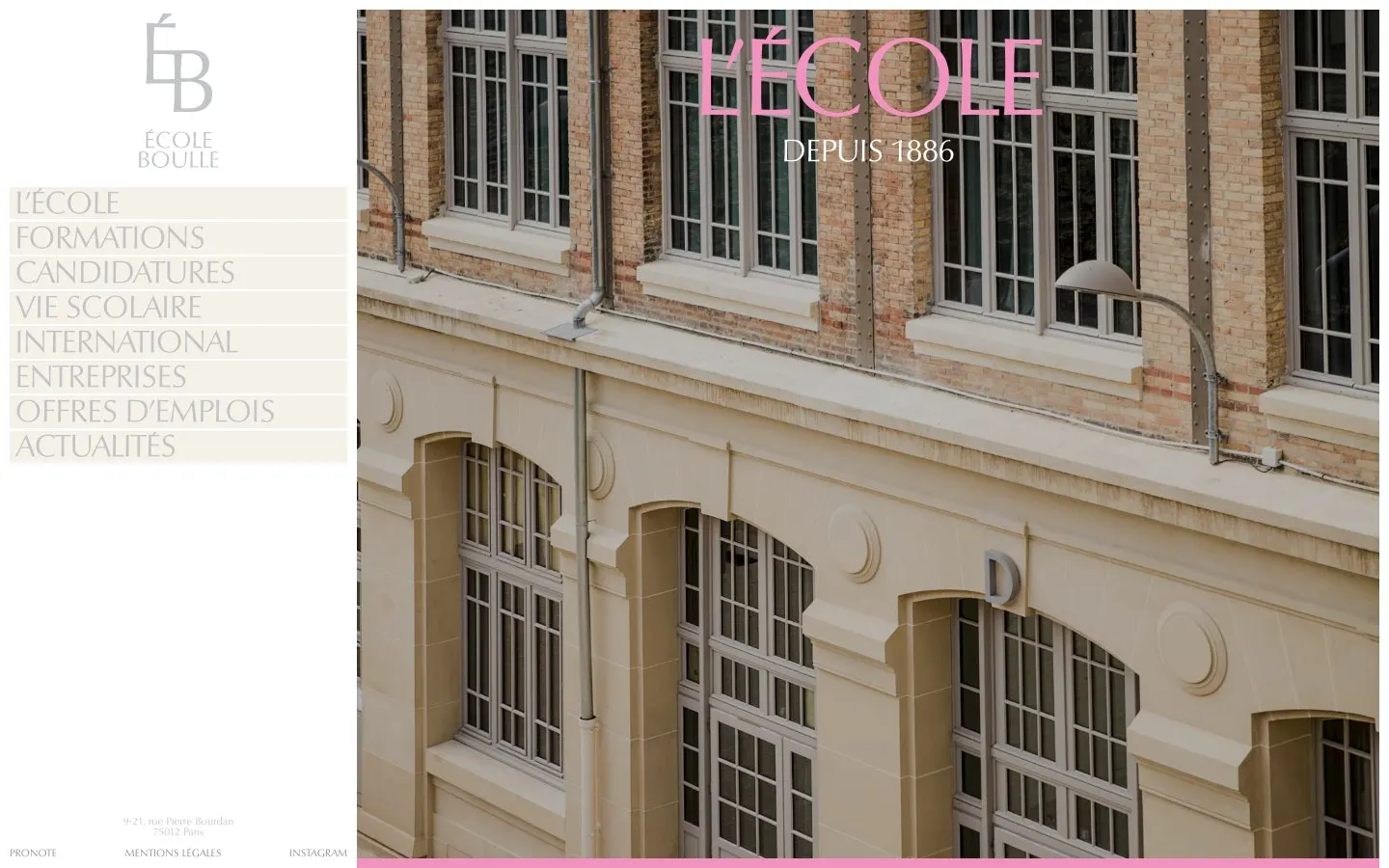 The website of École Boulle
