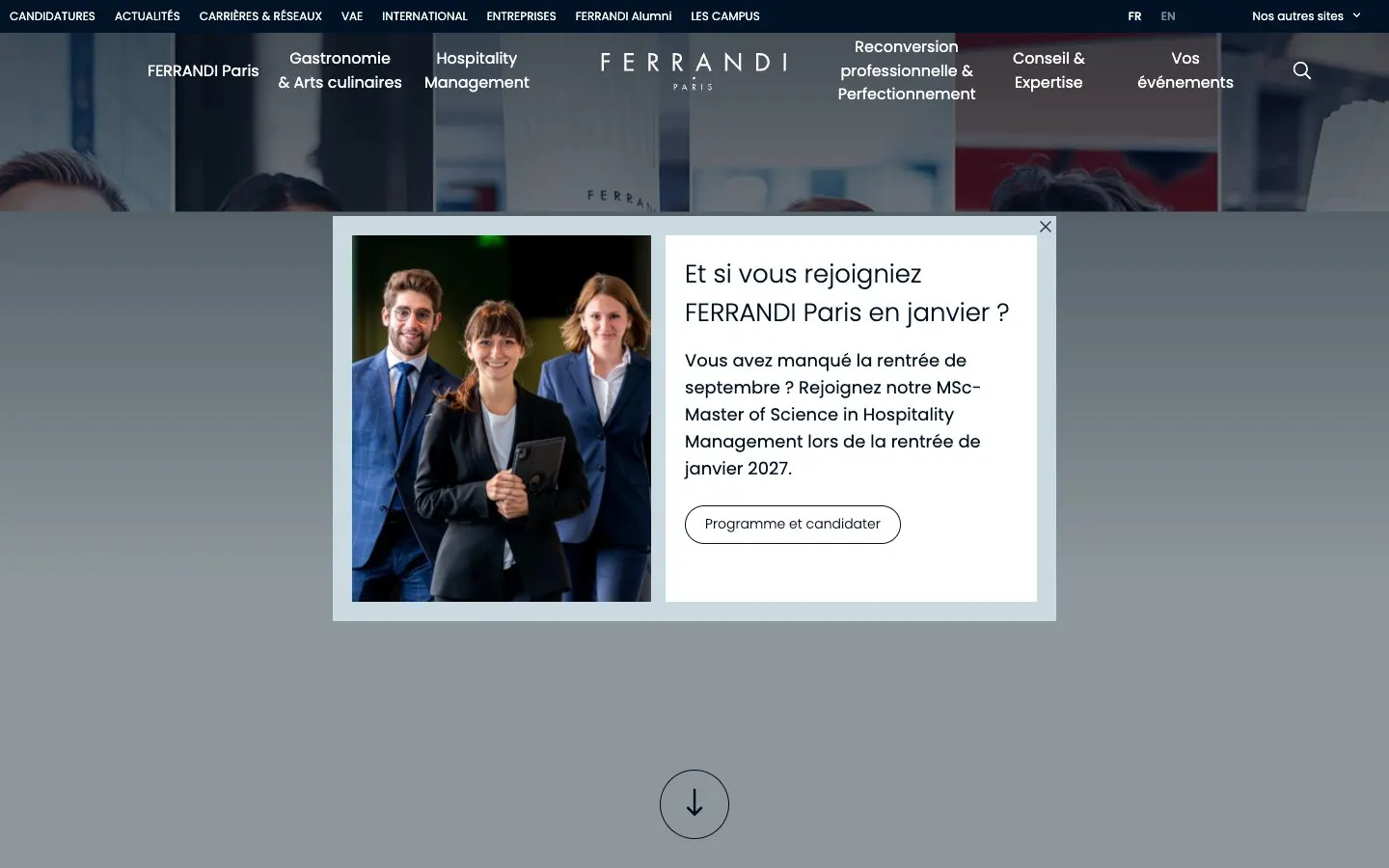 The website of FERRANDI Paris