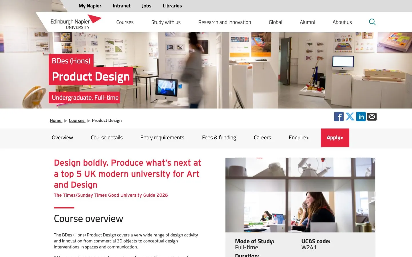 The website of Edinburgh Napier University – Product Design