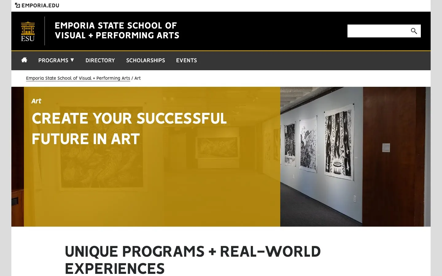 Il sito di Emporia State University – Art