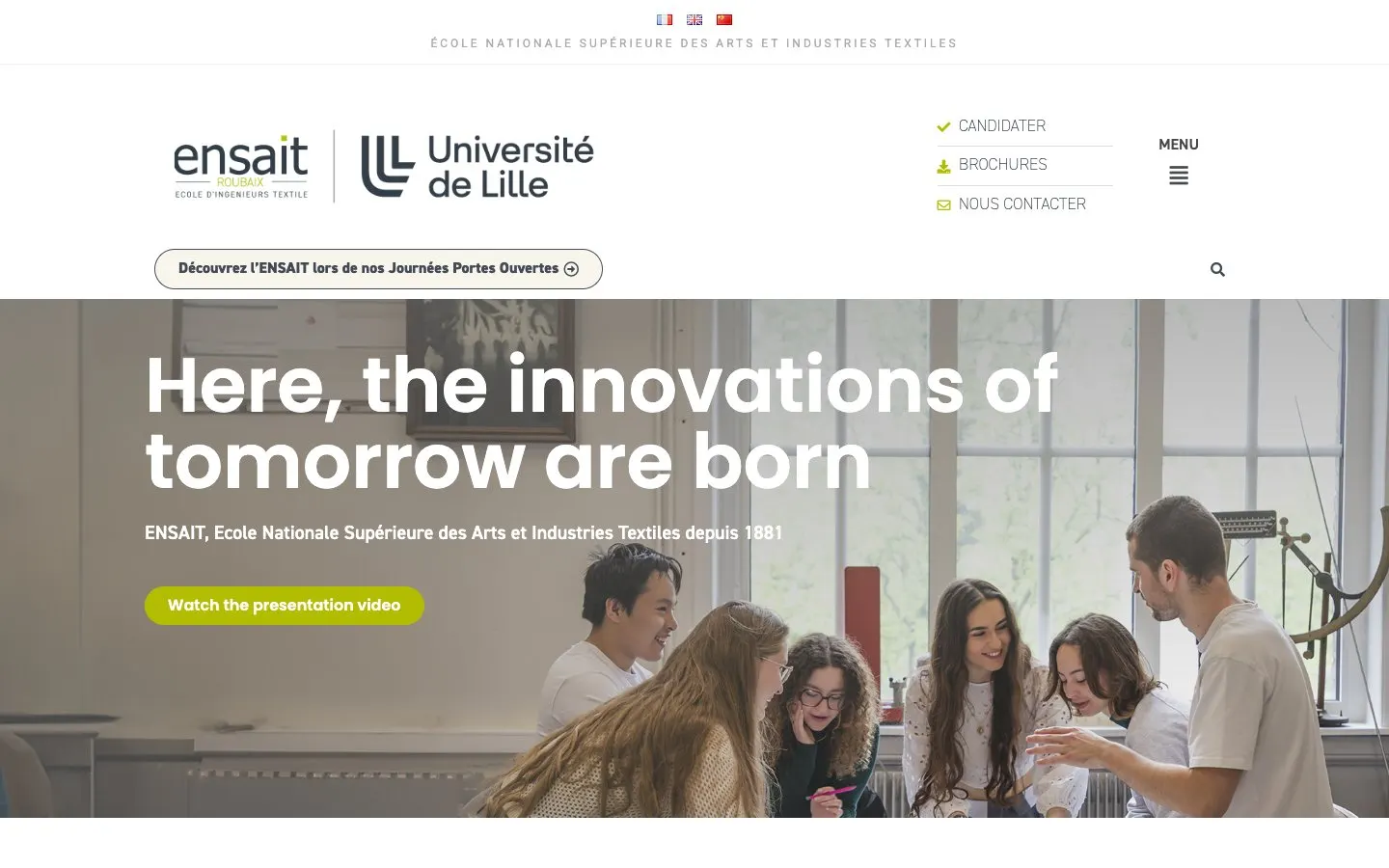 The website of ENSAIT