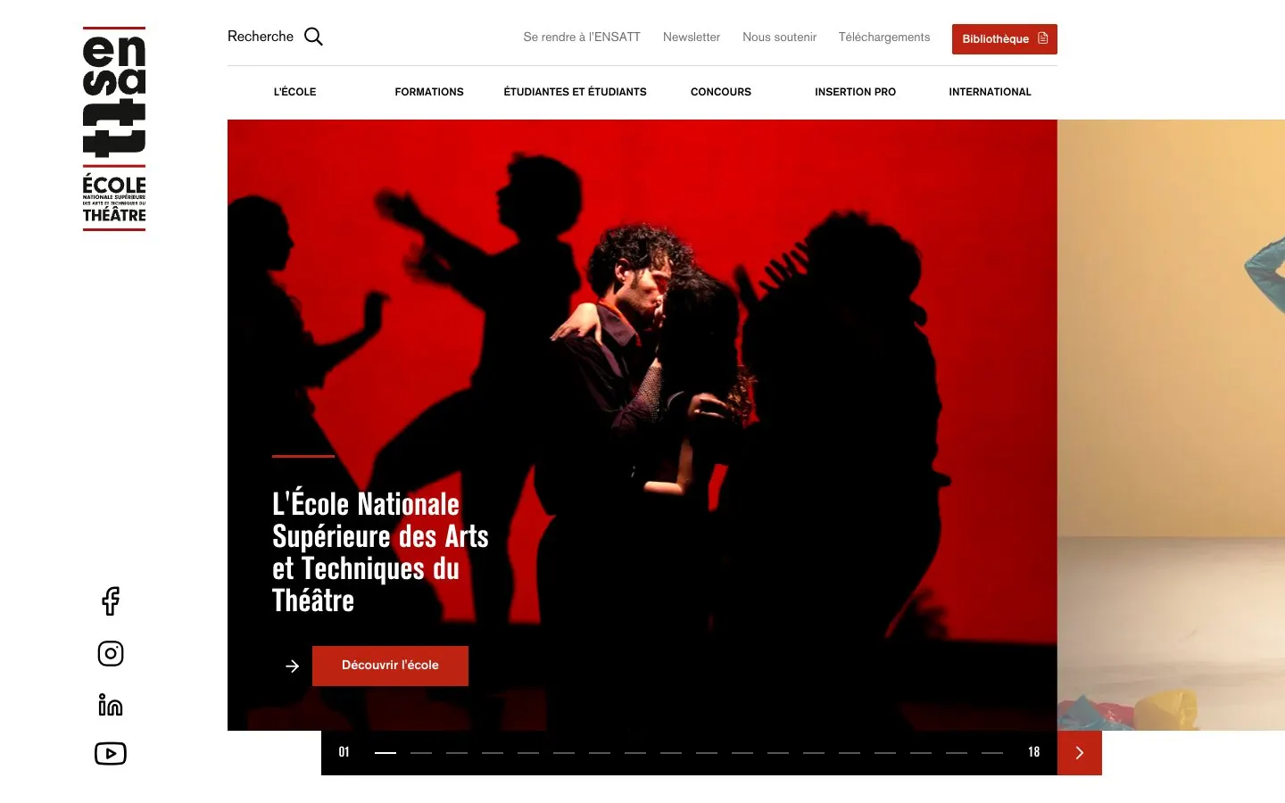 The website of ENSATT