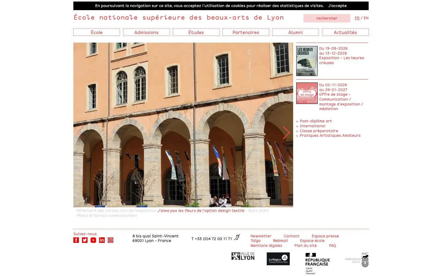 الموقع الإلكتروني لـ Ensba Lyon