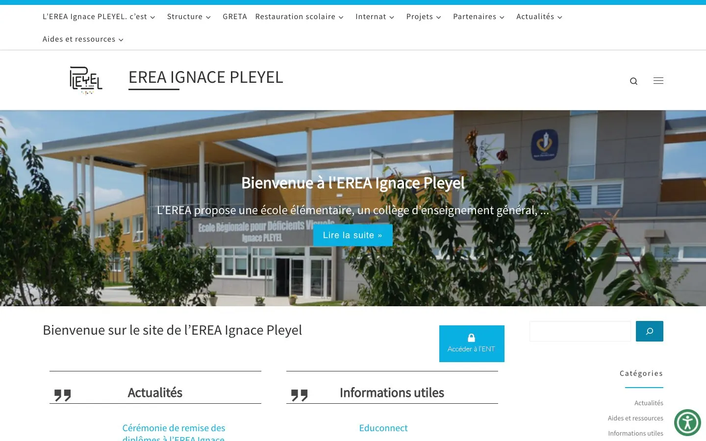 The website of EREA Ignace Pleyel