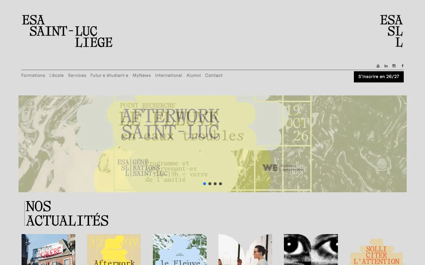 The website of ESA Saint-Luc Liège