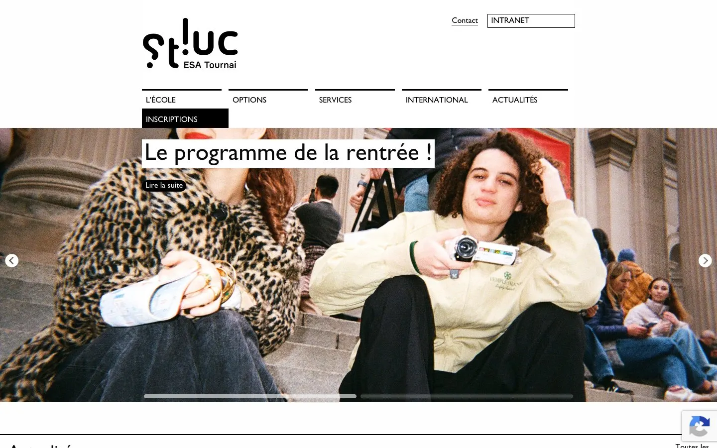 The website of ESA Saint-Luc Tournai