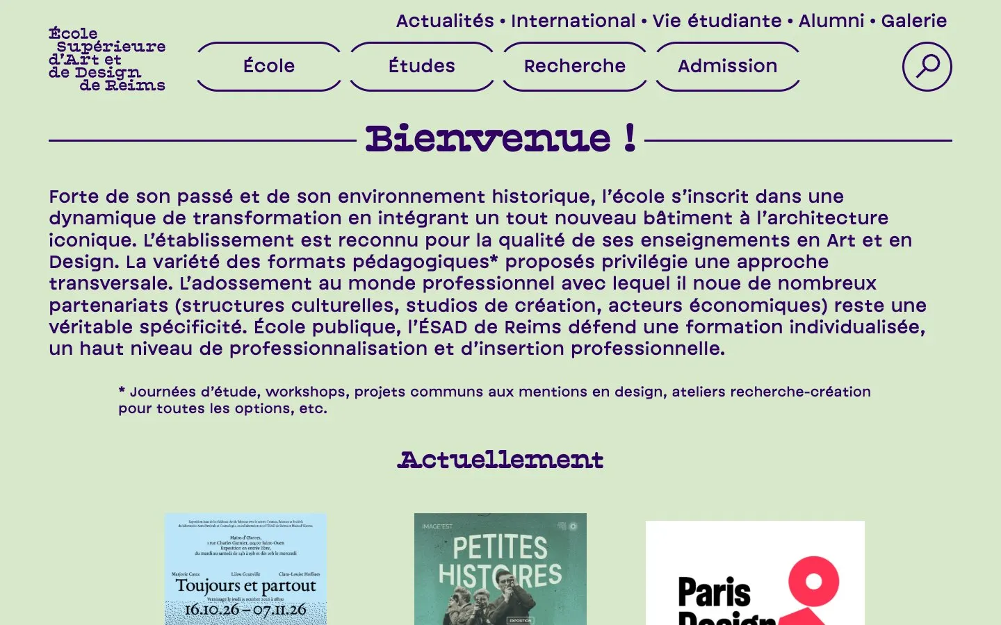 الموقع الإلكتروني لـ ÉSAD de Reims