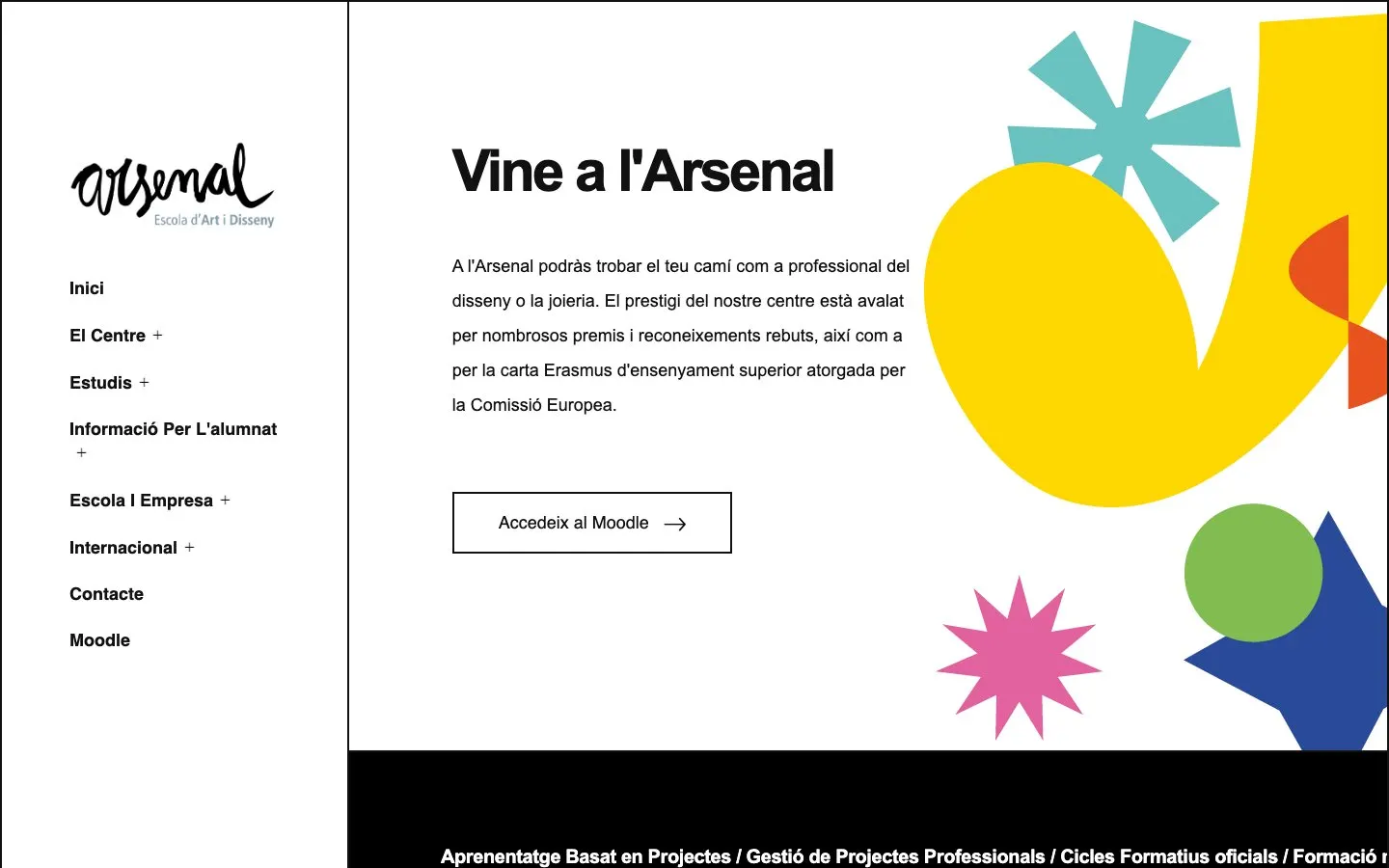 الموقع الإلكتروني لـ Escola d'Art Arsenal