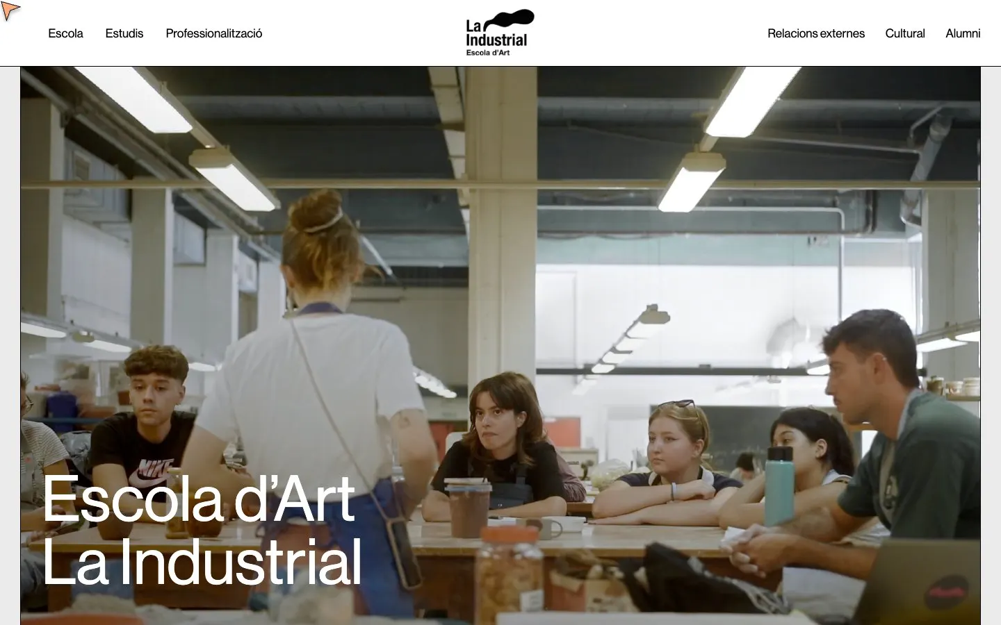 The website of Escola d'Art La Industrial