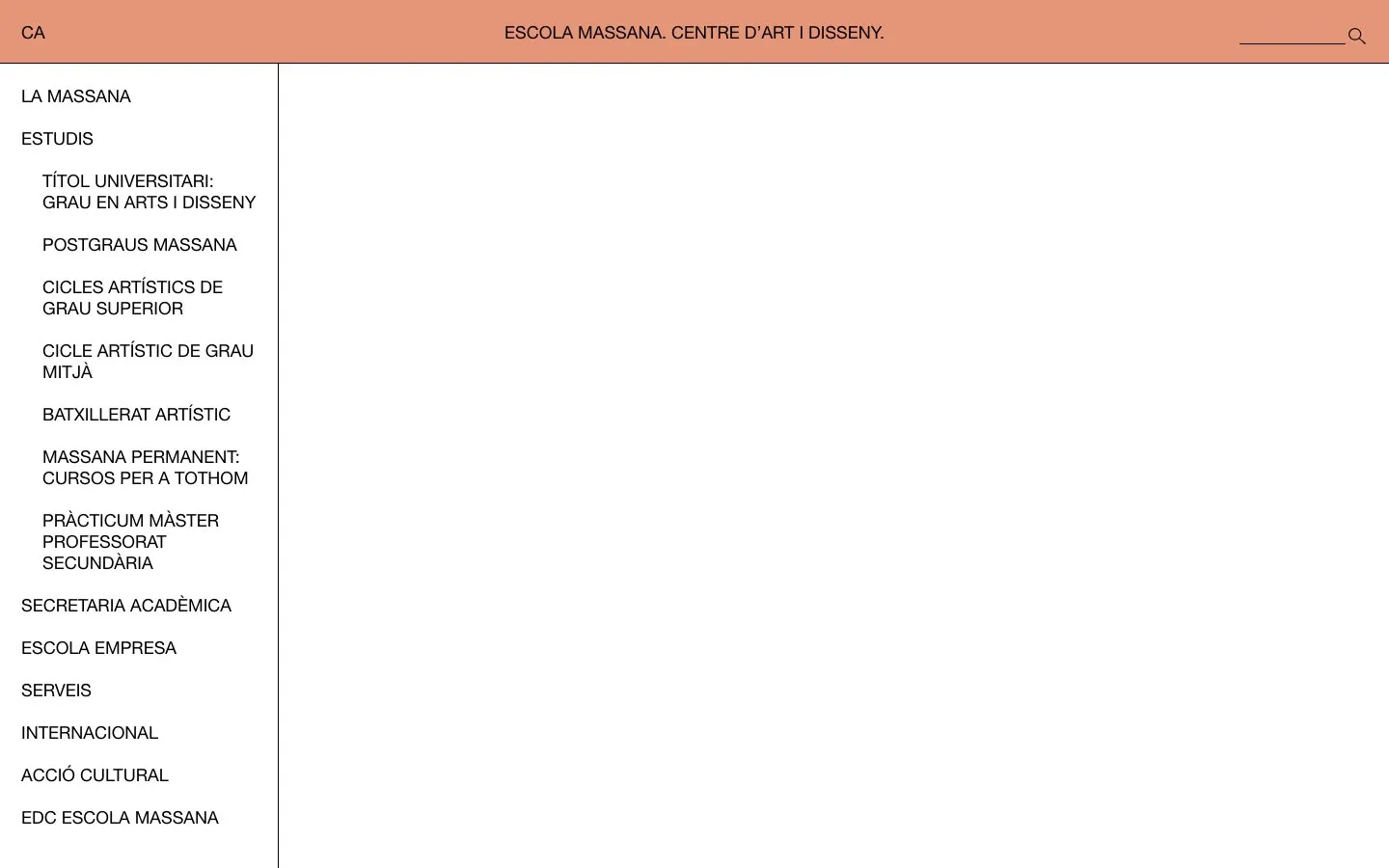 Die Website von Escola Massana