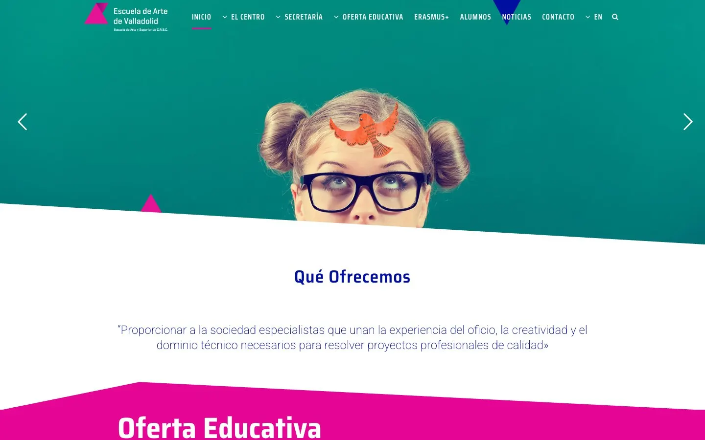 El sitio web de Escuela de Arte de Valladolid (EAVA)
