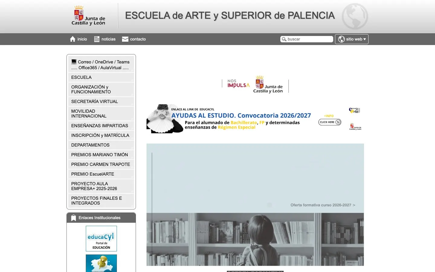 Le site de Escuela de Arte Mariano Timón