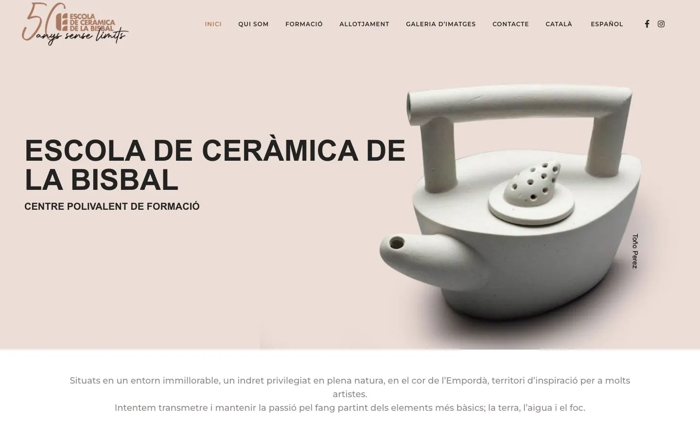 Die Website von Escola de Ceràmica de la Bisbal