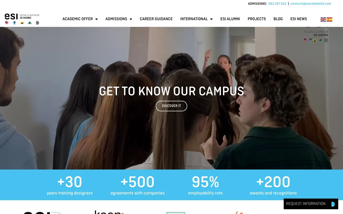 The website of ESI Valladolid
