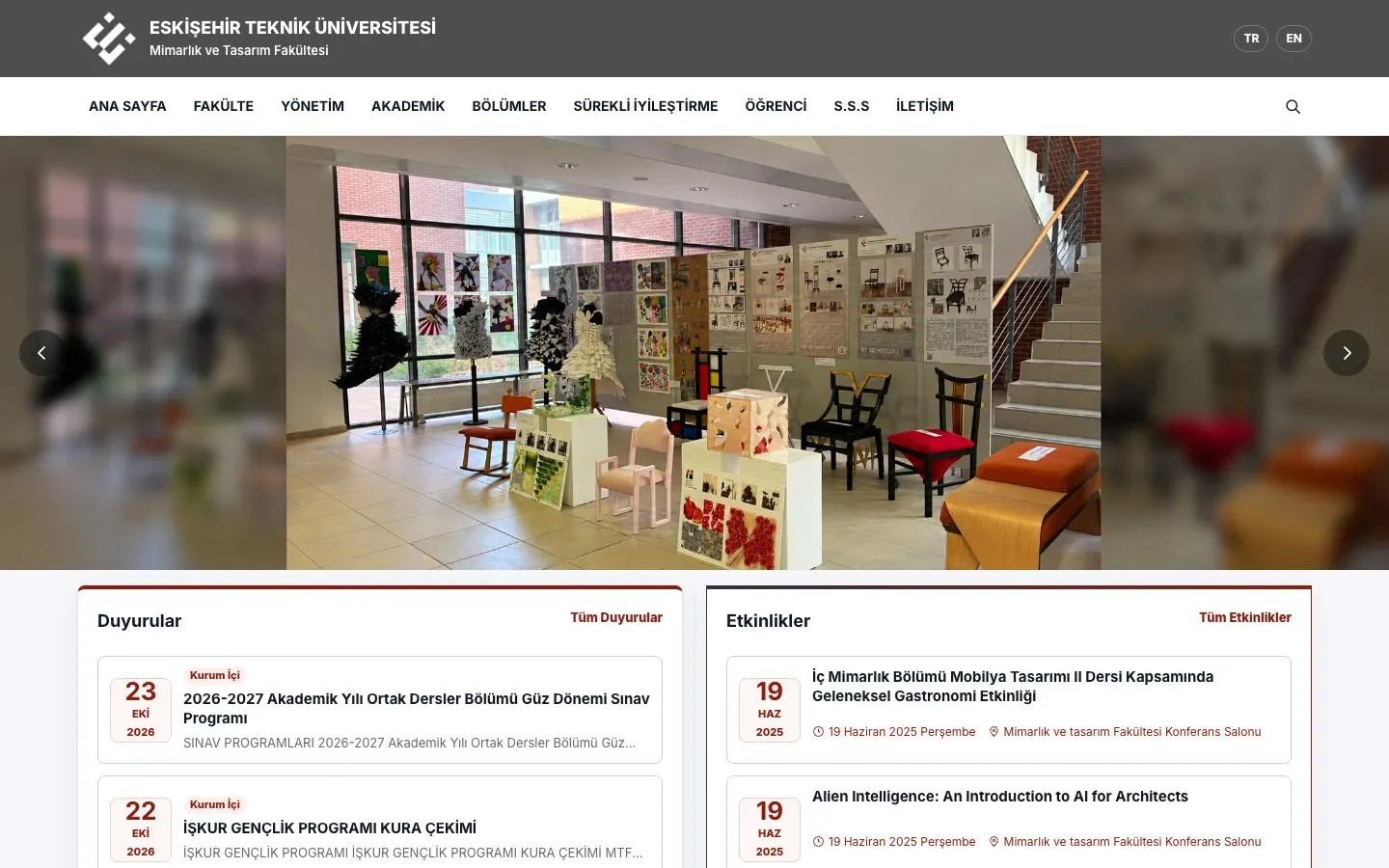 Eskişehir Teknik Üniversitesi – Mimarlık ve Tasarım Fakültesi 的网站