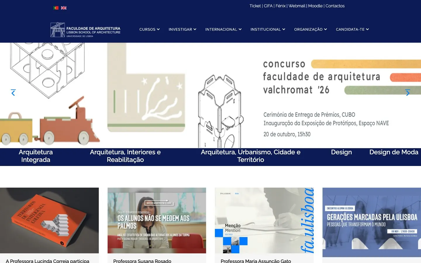 Le site de FA ULisboa – Design