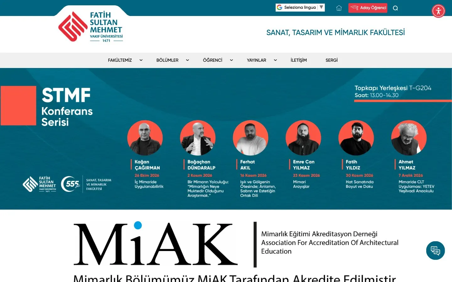 Сайт школы Fatih Sultan Mehmet Vakıf Üniversitesi
