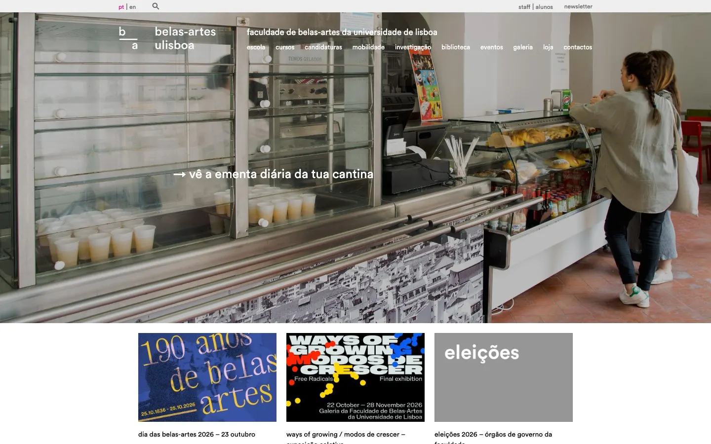 The website of FBAUL – Design de Equipamento