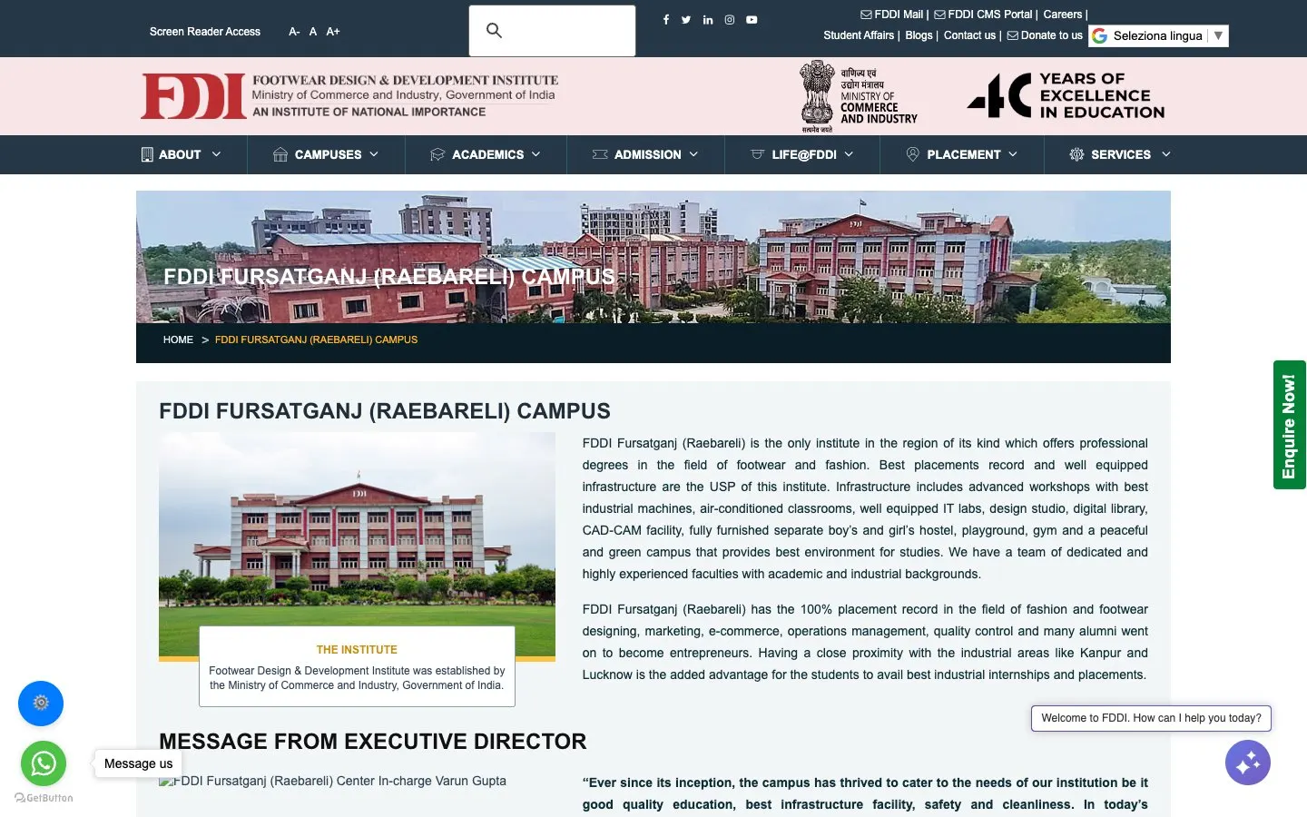 El sitio web de FDDI Fursatganj (Raebareli)