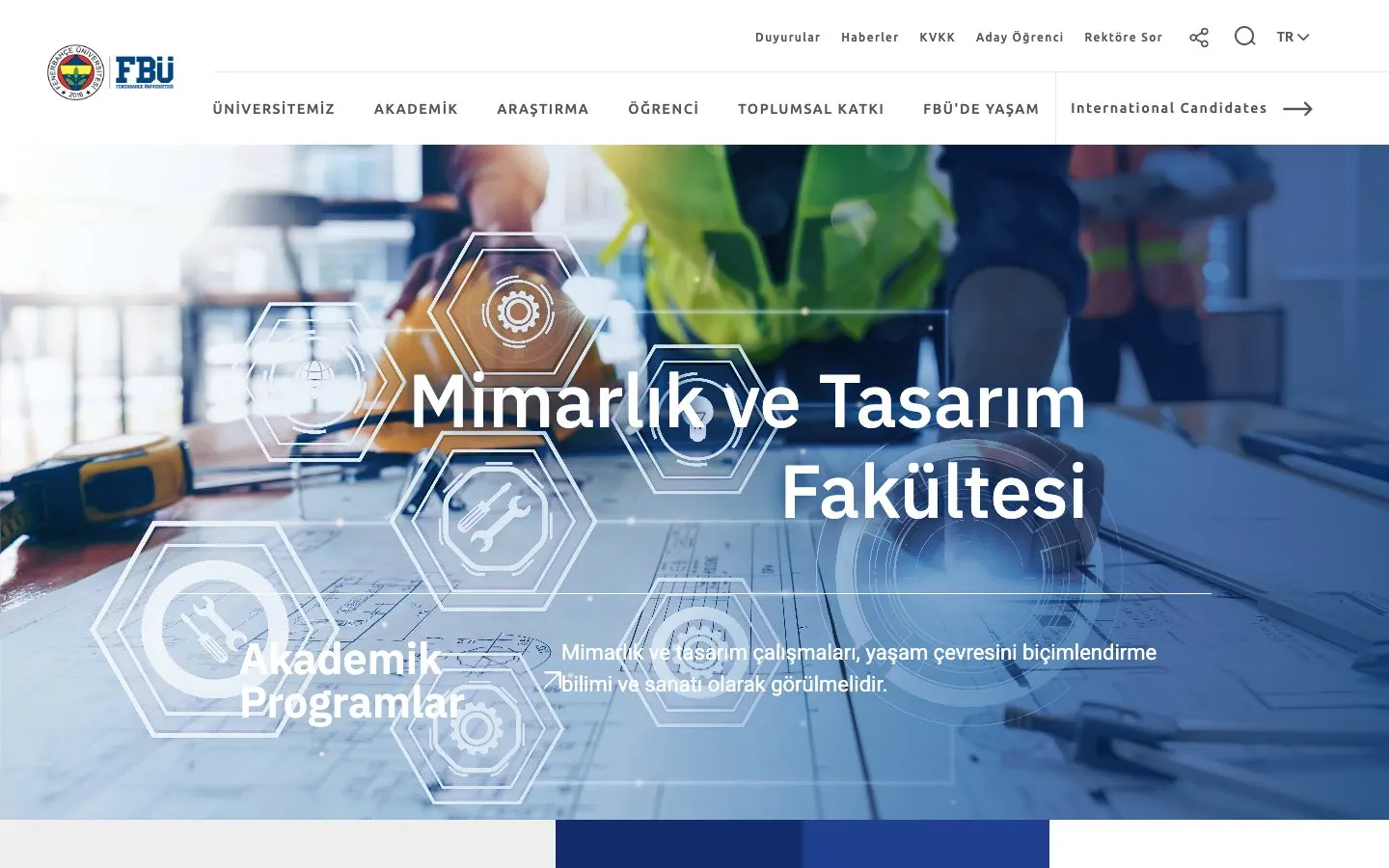 Fenerbahçe Üniversitesi – Mimarlık ve Tasarım Fakültesi की वेबसाइट