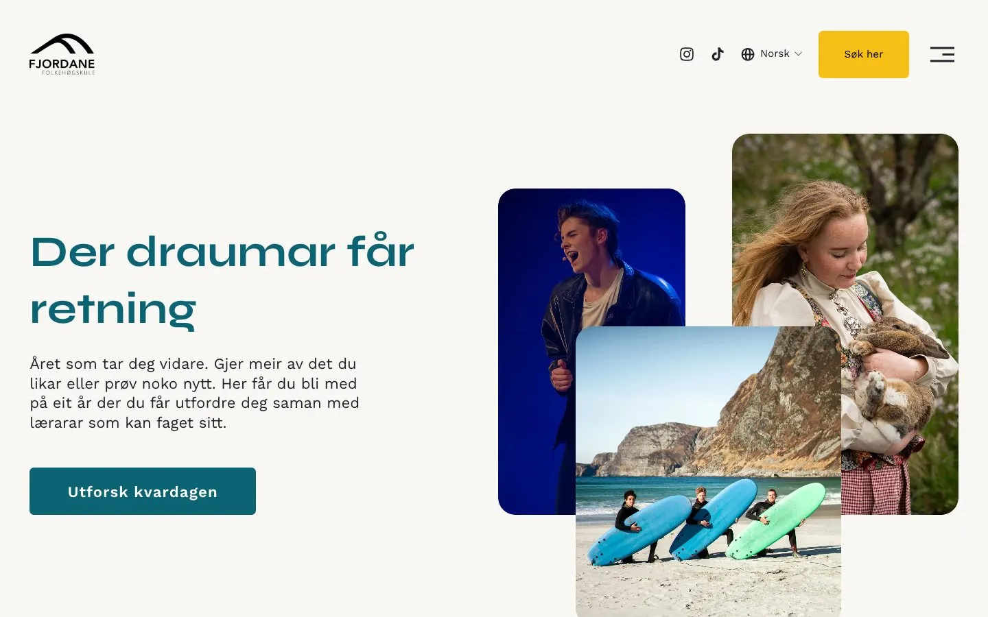 The website of Fjordane folkehøgskule