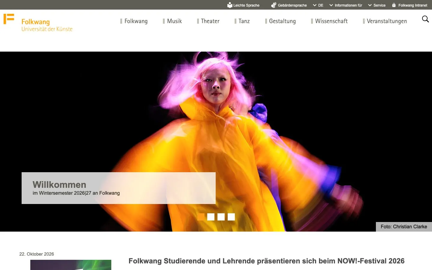 Folkwang University of the Arts 的网站