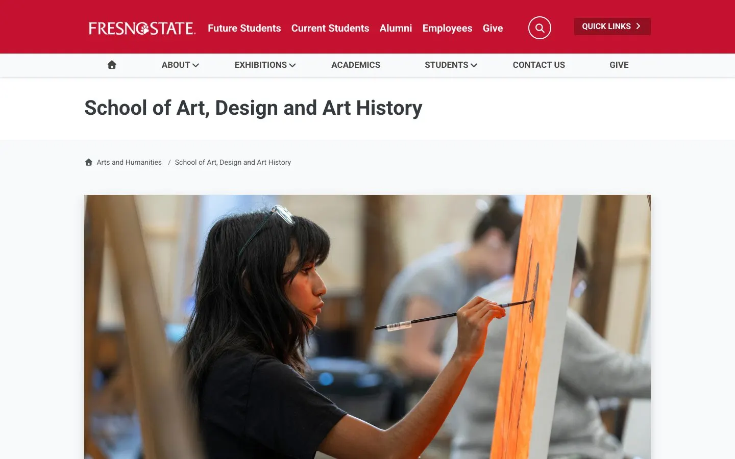 Сайт школы Fresno State – School of Art, Design and Art History