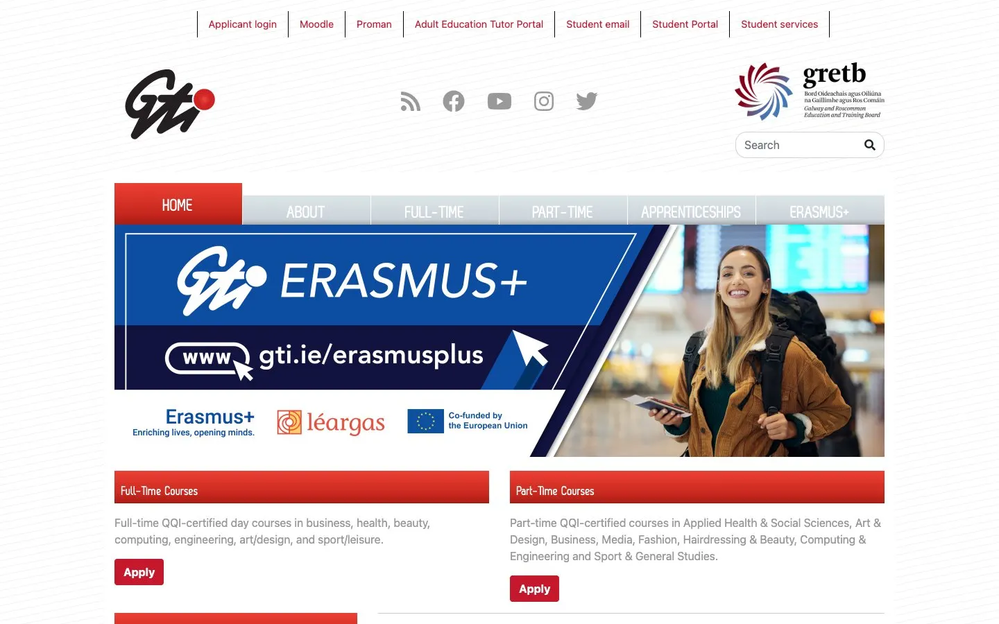 The website of Galway Technical Institute